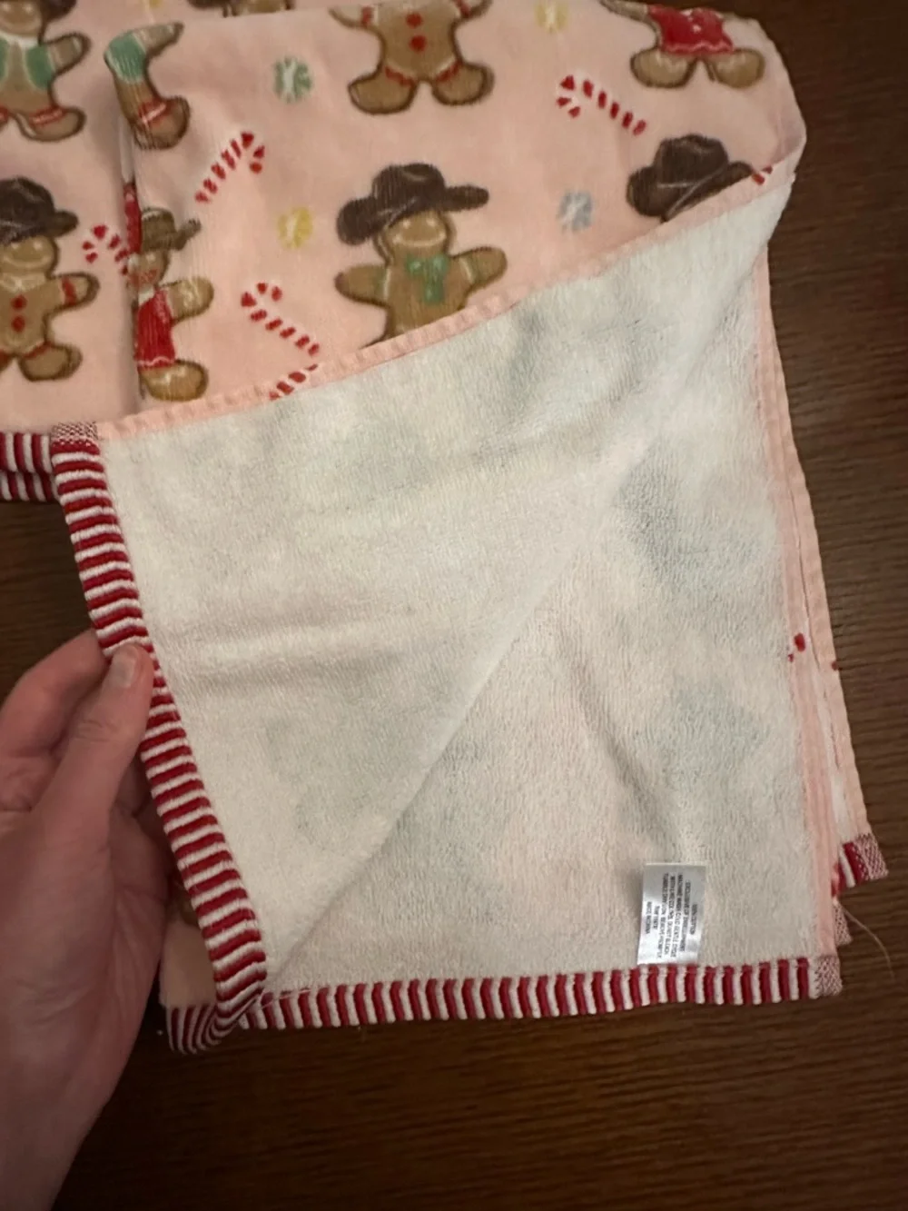 Pink Gingerbread Cowboy Print Cotton Hand Towels
